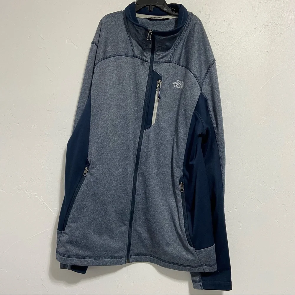The North Face Men's Full Zip Jacket Sweatshirt Blue Large